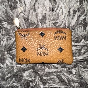 MCM Visetos Mini Bifold Zip Coin Purse Wallet